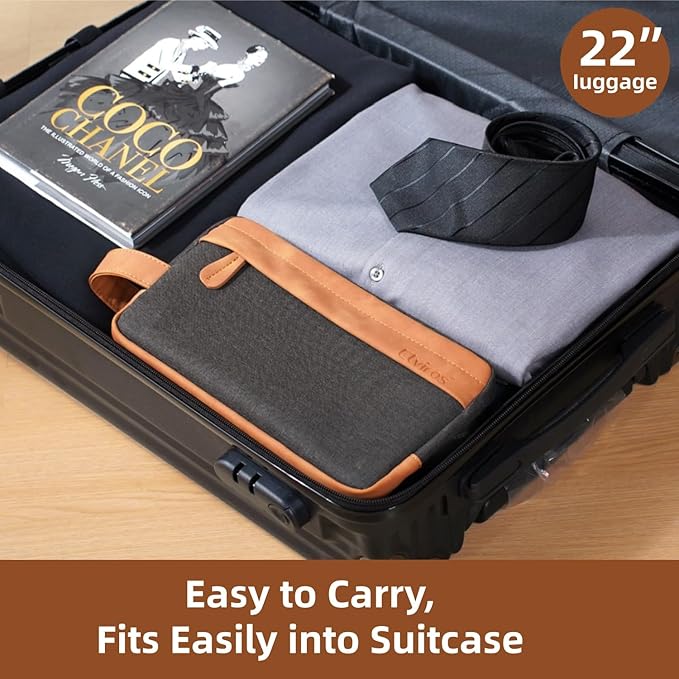 Elviros Travel Toiletry Bag Gift for Men,Mens Toiletries Bag Gifts Set Shaving Dopp Kit Water-resistant Bathroom Toiletries Organizer PU Leather Cosmetic Bags 2 Pack Dark Brown and Brown