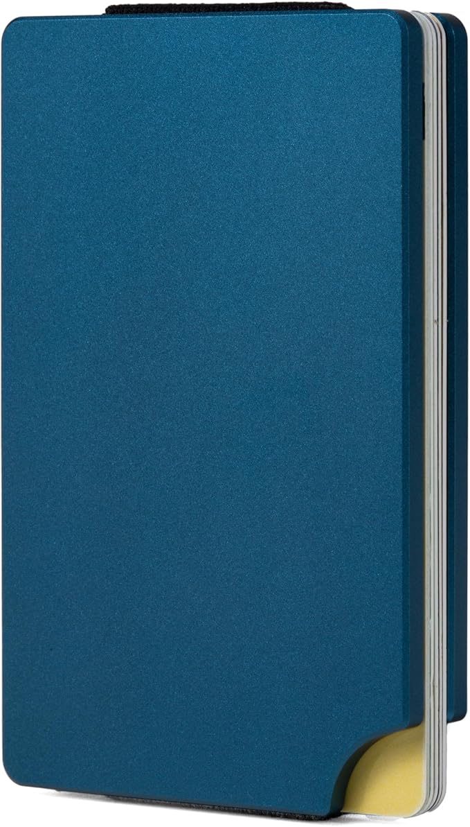 Slim Wallet for Men,RFID Blocking Minimalist Metal Wallet, Money Clip/Cash Holder, Front Pocket Aluminum Credit Card Holder, Ideal Gift for Men,Matt Dark Blue