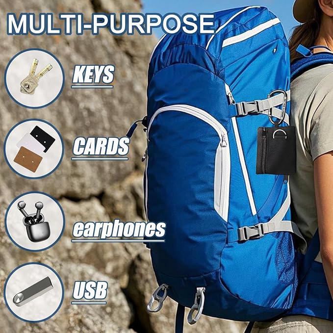 3 Pack Tactical EDC Keychain Pouch, Mini Wallet with Upgraded D-Ring - Military Mini Molle Utility Organizer for Outdoor, Hiking, Camping, Belt Gear, Zipper Pocket Bag