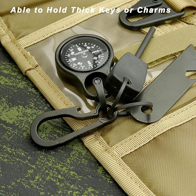 PJYTAC Titanium Keychain Rings Heavy Duty Side Push Key Rings for Car Keys Easy Quick Release EDC Split Keyrings