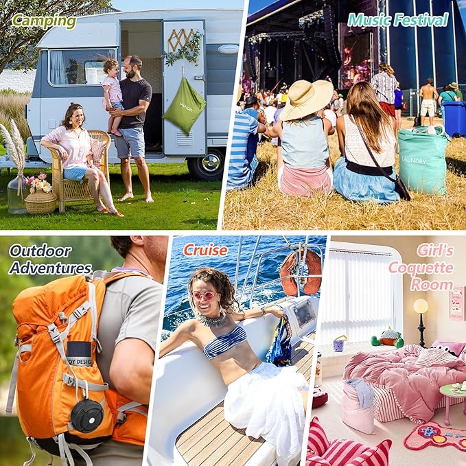 MissBoy Travel Laundry Bag with Zipper, Odor-Isolating & Splash-proof Dirty Clothes Organizer for Suitcase, Lightweight Foldable Wet Dry Bag for Gym, Camping, and Swimming