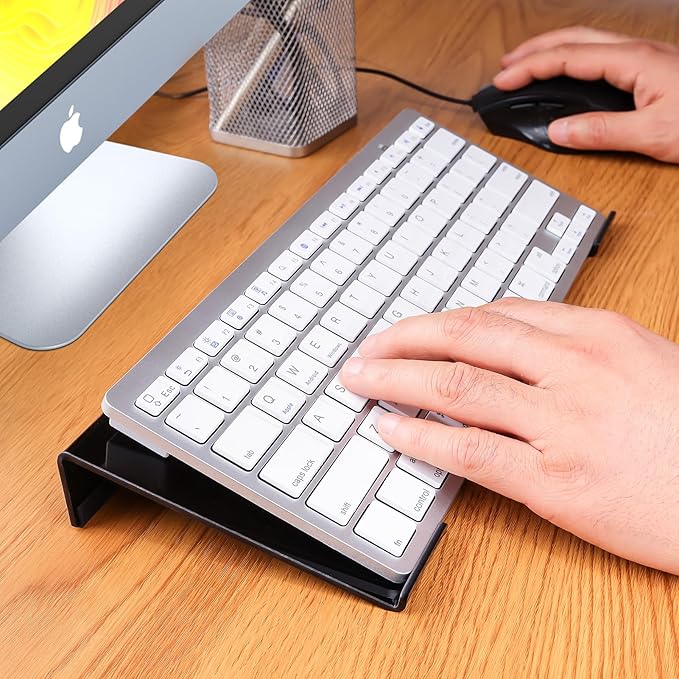 Acrylic Computer Keyboard Stand for Desk, Keyboard Riser Tilt Lift, Keyboard Holder for Desktop, Desk Keyboard Lifter(Black)