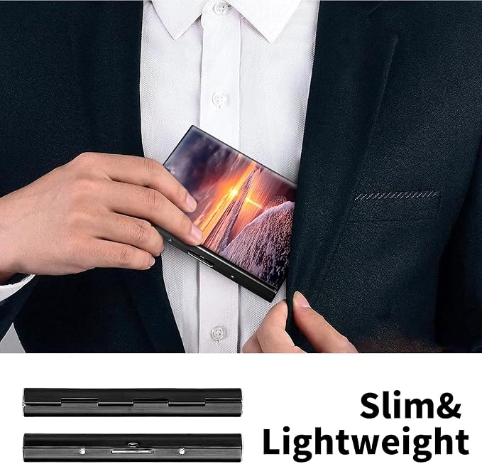 Metal Wallet for Women Men Girls, RFID Blocking Slim Aluminum Credit Card Holder, Mini Travel Wallet with Hard Shell, Lightweight ID & Business Card Case,Sea Beachs