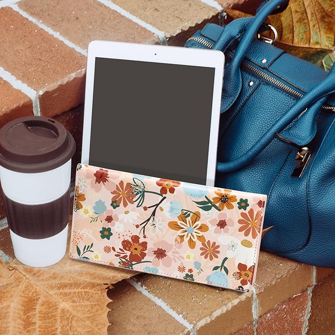 CoBak Premium Leather Checkbook Cover - RFID Blocking, Classic Design, Slim & Durable - Perfect for Personal & Business Checks