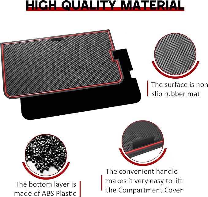 Center Console Compartment Cover for Ford F150 2021-2024 2025/Lightning XLT 2022-2024 Hidden Panel Secret Pocket Lid USB Hole Interior Accessories (Fits into The Open Pocket in Front of The Shifter)