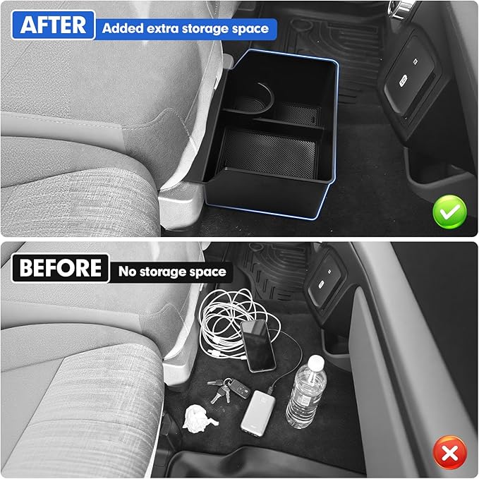 Autorder F150 Underseat Storage Organizer for 2015–2025 2026 Ford F150 & 2017–2026 Ford F250 F350 F450 Accessories (40/20/40 Jump Seat Only) - Front Center Console Hanging Organizer Insert Tray