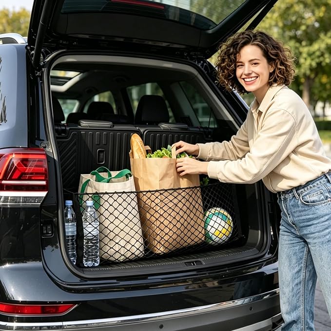 Tongama-Cargo Net for 2016-2026 Dodge Durango/Jepp Grand Cherokee, Heavy Duty Elastic Trunk Storage Net with Hooks for Dodge Durango/Jepp Grand Cherokee Car Exterior Accessories