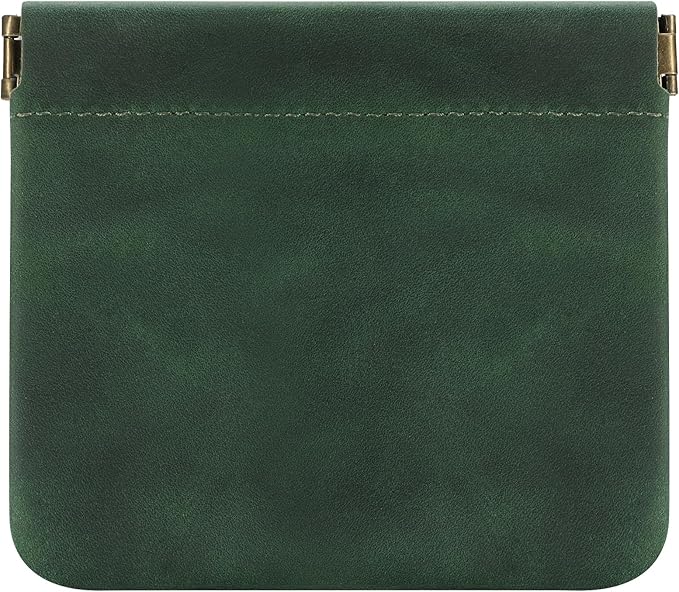 Jack&Chris Mini Coin Purse, Genuine Leather Small Coin Wallet, Leather Squeeze Coin Purse Pouch Change Holder For Men & Women, JC309
