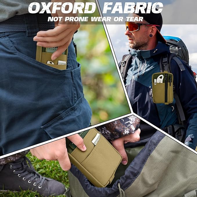 EDC Organizer Pouch for Men, Oxford Fabric EDC Pocket Organizer Multitool Pocket Pouch Small Storage Bag for Multi-Tool, Flashlight, Pen, Credit Card, Cash, Notebook