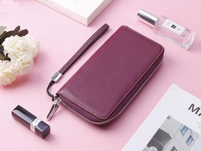 Lavemi Small Compact Women Wallet RFID Blocking Genuine Leather Bifold Purse with ID Windows