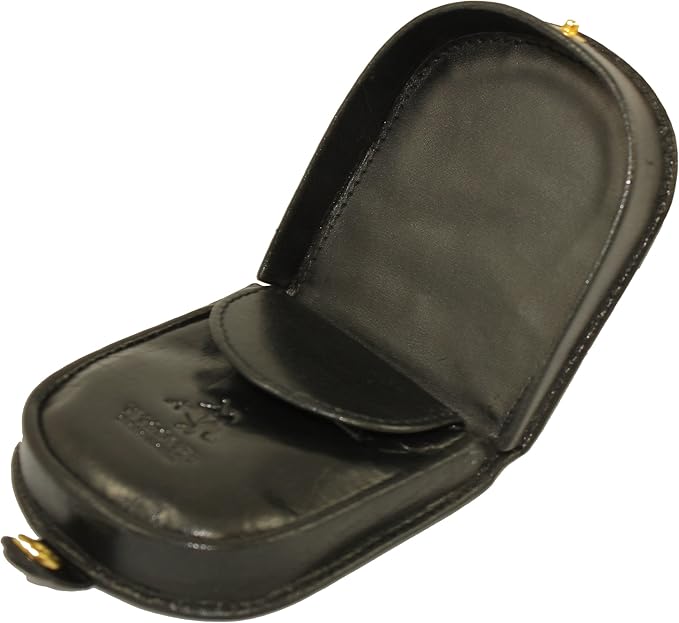 Visconti TRY-5 Smooth Soft Leather Coin Purse Pouch Tray/Money Change Holder, Black, Small