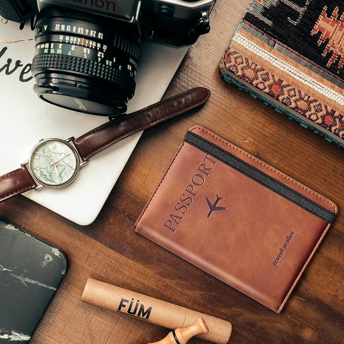 Passport Holder for Travel Women and Men RFID Passport Holder with Card Slots Holder Passport Case Passport cover Passport Wallet Travel Essentials and Accessories