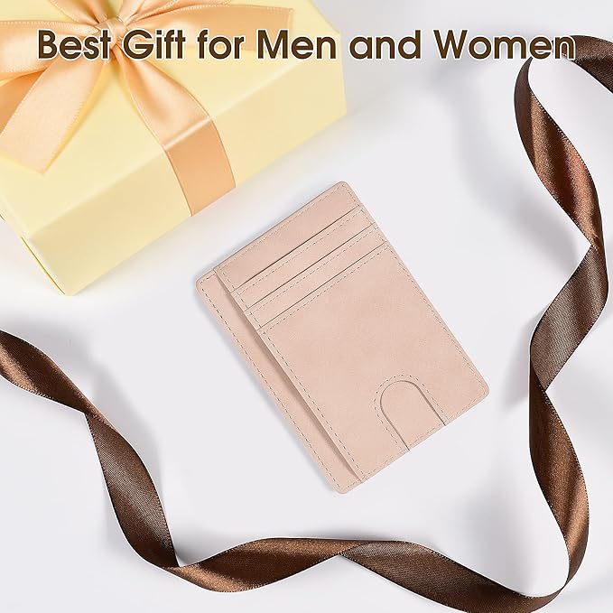 Slim Minimalist Wallet for Men,Front Pocket Wallet RFID Blocking Small Thin Credit Card Holder,ID Card Case Gift for Men and Women Pink