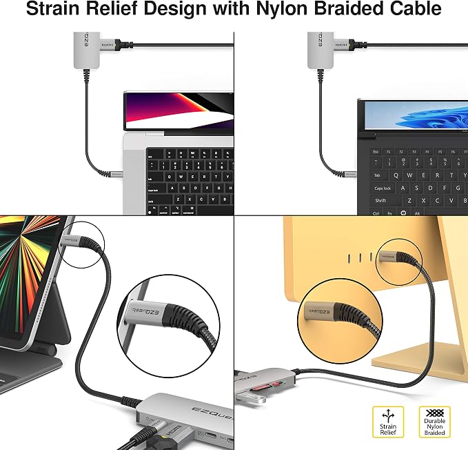 USB-C Hub Docking Station 10 in 1 with 4K HDMI 60Hz, 1 GBS Ethernet, 2 USB C Gen 2 10Gbs, 1 PD 3.0, 2 USB-A 3.0, Audio Ports, SD/Micro SD, Compatible with USB Type C/Thunderbolt Computers