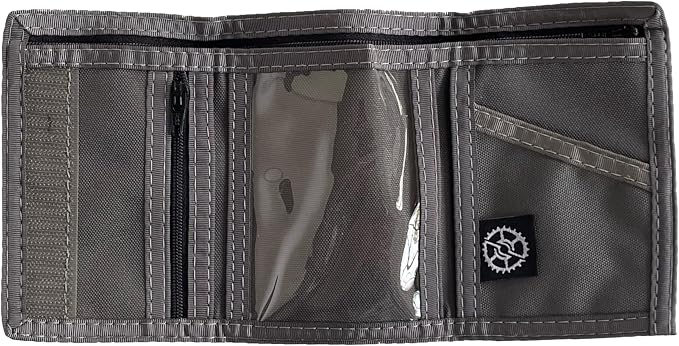Sprocket Nylon Trifold Wallet with Zippered Coin Pocket & ID Window (Granite)