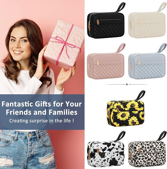 Vankor Large Travel Toiletry Bag for Women with Hanging Hook, Waterproof TSA Approved Cometic Toiletry Bag Organizers Leakproof Make up Bags for Women Black
