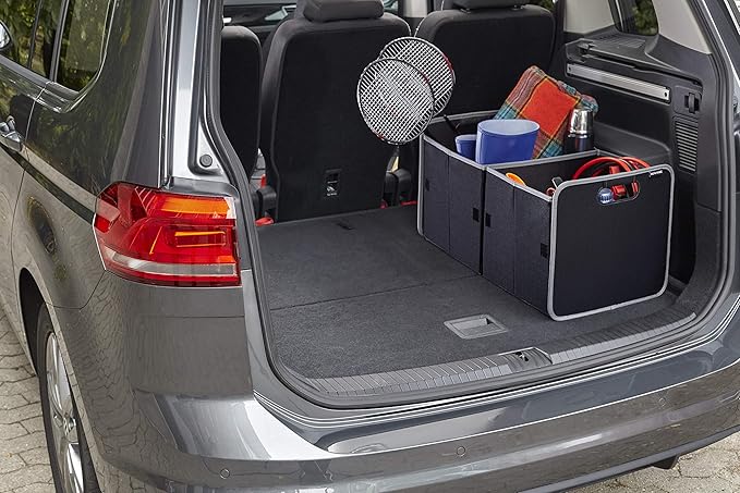 Foldable Box Trunk Organizer Dorm Shopping Car Toys Sports Gear Travel 23.6x12.8x12inches, 1-Pack/X-Large, Lava Black