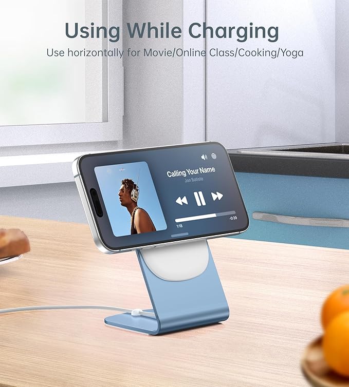 Magnetic Wireless Charger for iPhone 17/16/15/14/13/12 - Mag Charger+20W USB C Adapter, Fast Wireless Charging Stand/Pad with 5ft Cable for iPhone 17/16/15/14/13/12 Pro Max Plus Mini 17 Air, Blue