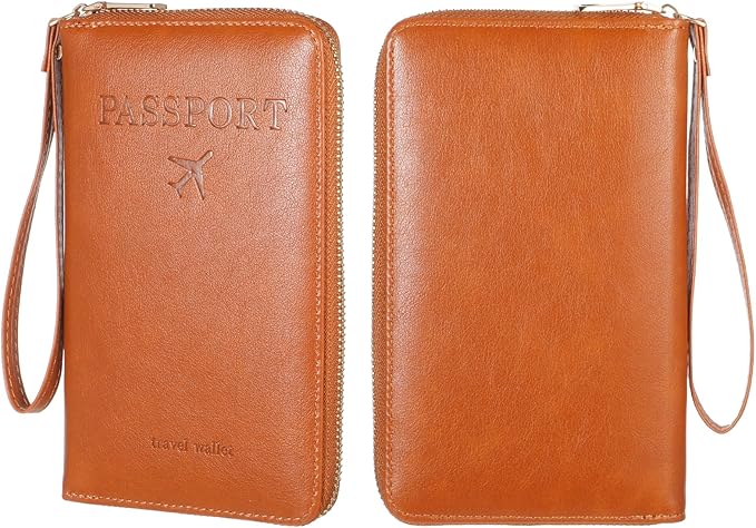 Passport Holder for Travel Women and Men RFID Passport Holder with Card Slots Holders Passports Case Passports Cover Wallet Travel Essentials Accessories for Phones Cash Boarding Passes
