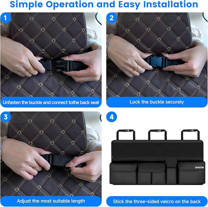 Einesin Car Organizer, Car Organizers and Storage with 9 Pockets, SUV Trunk Organizer for SUV/MPV/Truck, Car Essentials (41 * 20in)