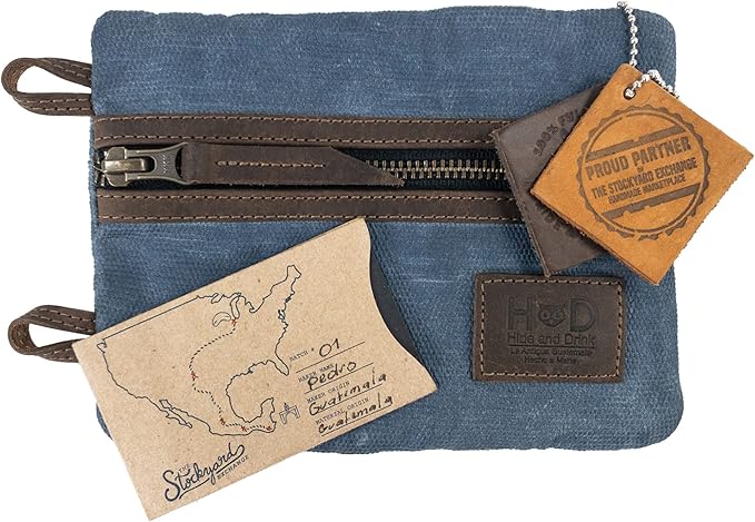 Hide & Drink, Multi-Tool Pocket Pouch XL, Compact Multipurpose EDC Zippered Bag, Mini Camping Tool Case, Knife Holster, Handmade Slim Organizer