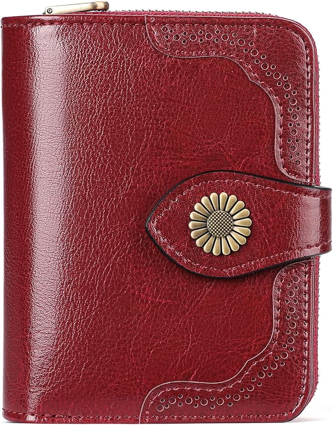 SENDEFN Small Womens Wallet Leather RFID Blocking with Multiple Card Slots and Zipper Coin Pocket