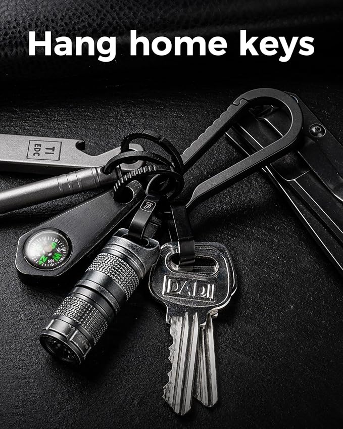 FEGVE Titanium Key Chain Rings for Home Keys, Bag Pendant