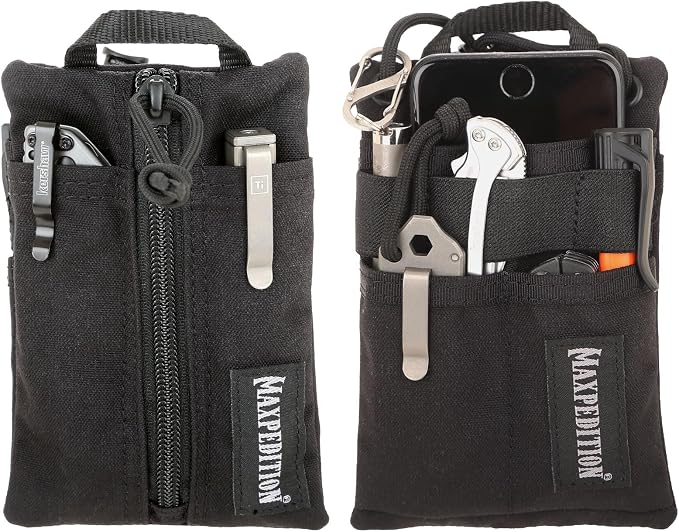 MAXPEDITION Platy Pocket Organizer, Durable EDC Tool Pouch for Men, Neck Wallet with Paracord Lanyard, Holds Flashlight, Multitool, Pen, Notebook