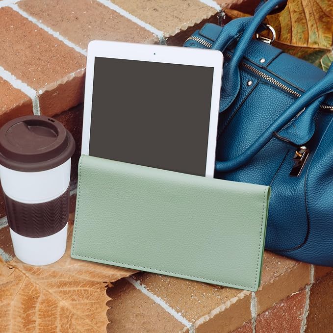 CoBak Premium Leather Checkbook Cover - RFID Blocking, Classic Design, Slim & Durable - Perfect for Personal & Business Checks