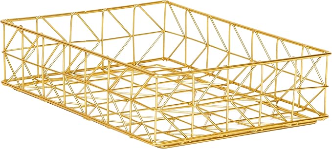Mind Reader Document Organizer, Desktop Organizer, File Storage, Modern, Office, Metal, Gold