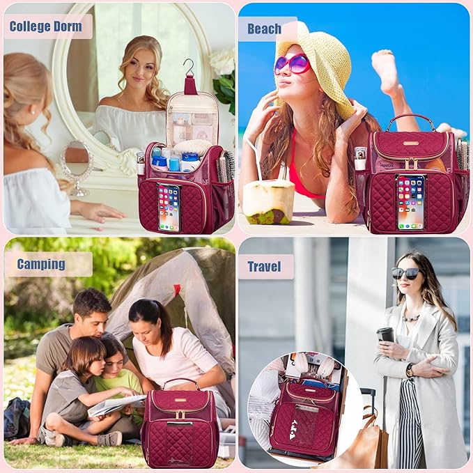 Otevan Large Toiletry Bag for Women Men,Portable Shower Caddy For College Dorms,Gym Shower Bag for Women, Quick Dry Hanging Toiletry Bag Bathroom Accessories Bag for Traveling, Camping Essentials
