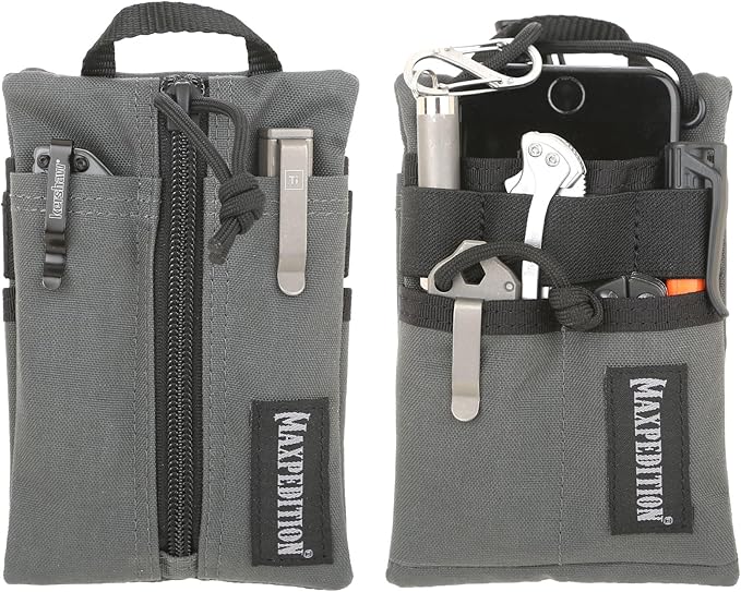 MAXPEDITION Platy Pocket Organizer, Durable EDC Tool Pouch for Men, Neck Wallet with Paracord Lanyard, Holds Flashlight, Multitool, Pen, Notebook