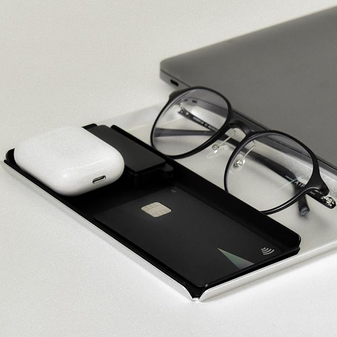 Aluminum Organizer Tray for Desk & Entryway - Minimalist Metal Catchall for Keys, Jewelry, Wallet | A6, Silver | by PROGETTO2.70