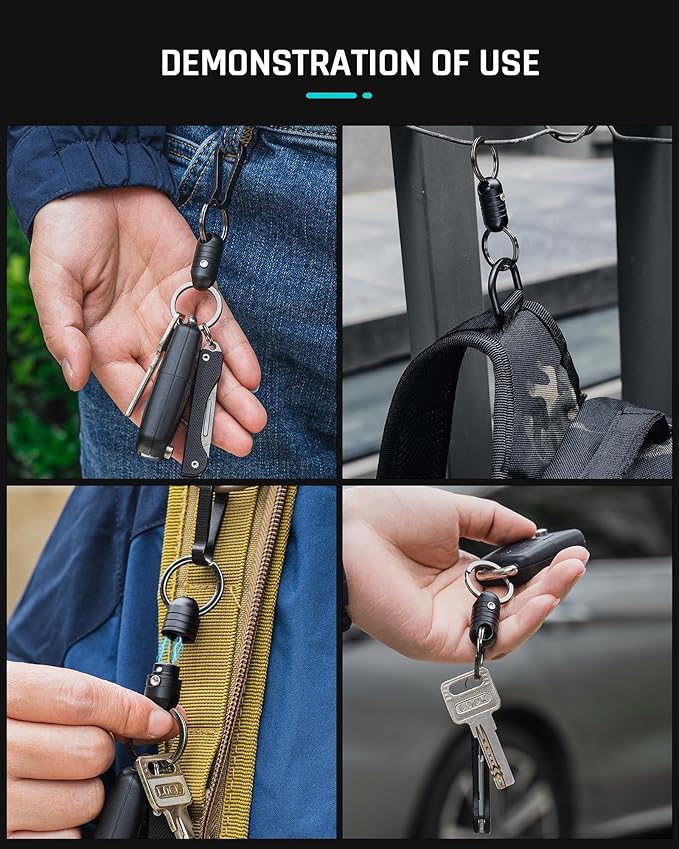 TISUR Quick Release Keychain, Magnetic Key Holder Keyring Connector, Detachable Key Chain Rings for Men Women Car Keys