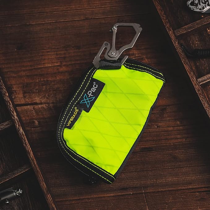 VIPERADE VE10 EDC Pouch Small Pocket Tool Pouch with 10 Compartments, Men's Pocket Organizer for Multitools, EDC Organizer with Patches Area for DIY (X-pac Green)
