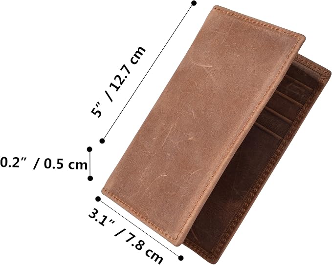 Slim Thin ID/Credit Card Holder RFID Genuine Leather Bifold Front Pocket Wallet