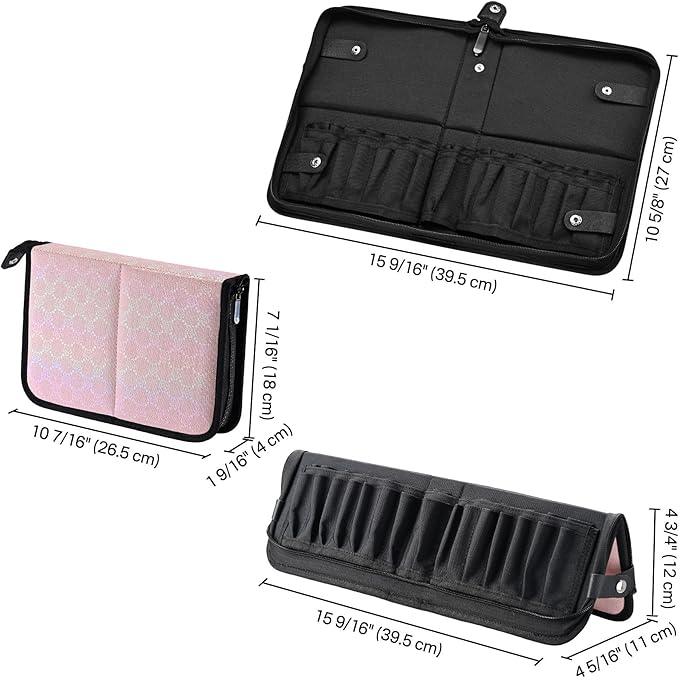 BYOOTIQUE Makeup Brush Holder Bag Foldable Cosmetic Case ForgetMeNot Pink Artist