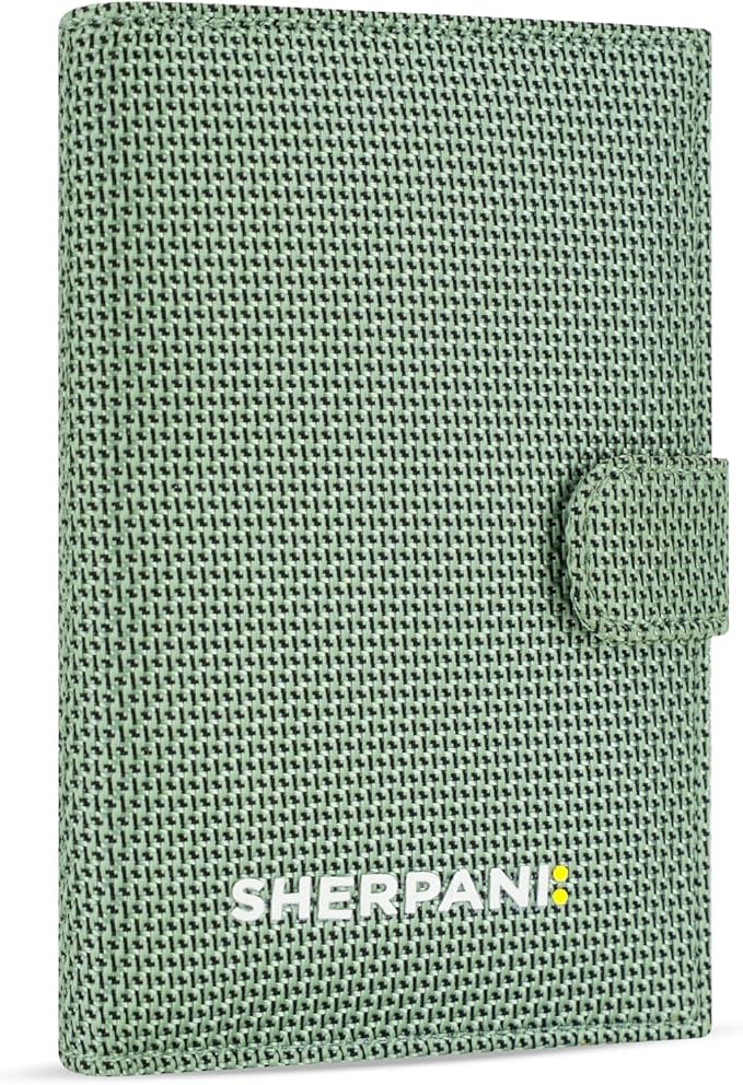 Sherpani Vienna, RFID Blocking Passport Holder, Travel Passport Cover Wallet, Travel Documents Organizer Protector, Travel Gift (Aloe Mist)