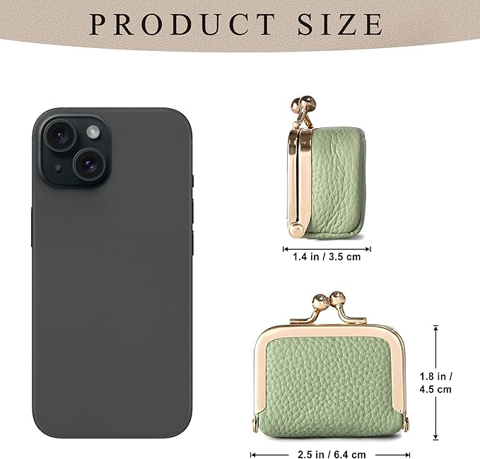 Zivyes Mini Jewelry Box Travel Small Coin Purse Organizer Case Genuine Leather Tiny Size (Green)