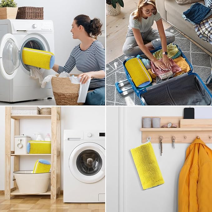 Aship Shoe Washing Machine Bag, Laundry Shoe Bag for Washer and Dryer - Reusable Shoe Cleaning Bag for Sneakers,Tennis Shoes, 360° Deep Cleaning With Self-locking Zipper - Yellow,1PC