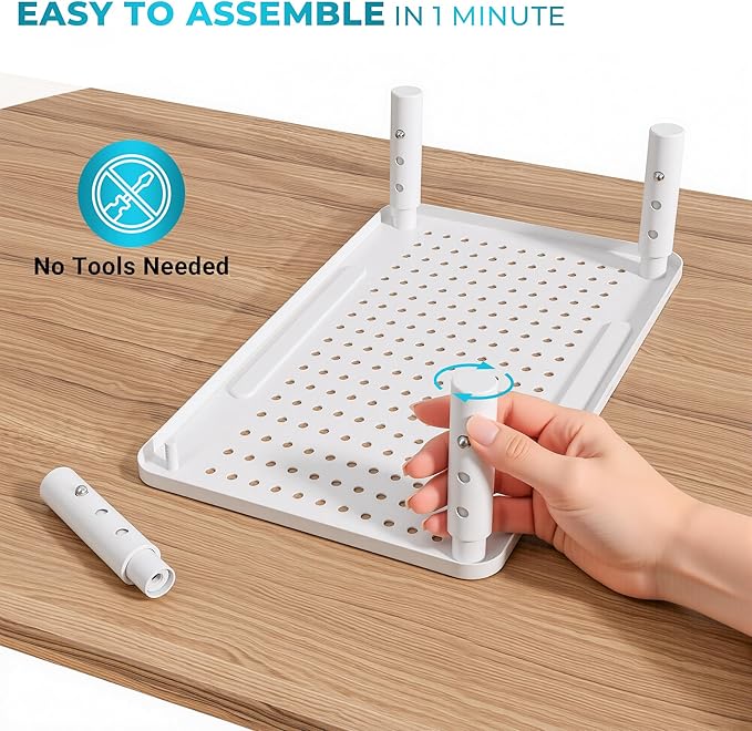 BONTEC Monitor Stand 2 Pack Height Adjustable Metal Riser with Pen Holder, White, 14.5??x 9.1?? Ergonomic Desktop Stand for Computer, Printer, Laptop, Adjustable Desk Riser with Cable Management
