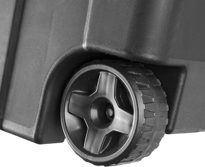 160 Quart Wheeled Stacker Tote, Extra Large Durable Clear Bin, Latch Lid and Pull Handle, 2 Count (Black)