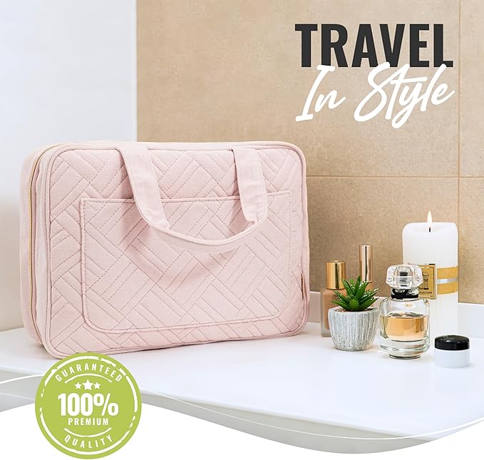 BOACAY Large Hanging Travel Toiletry Bag for Women, Makeup Bag, Bathroom & Shower Organizer Kit for Accessories, Cosmetics, Essentials
