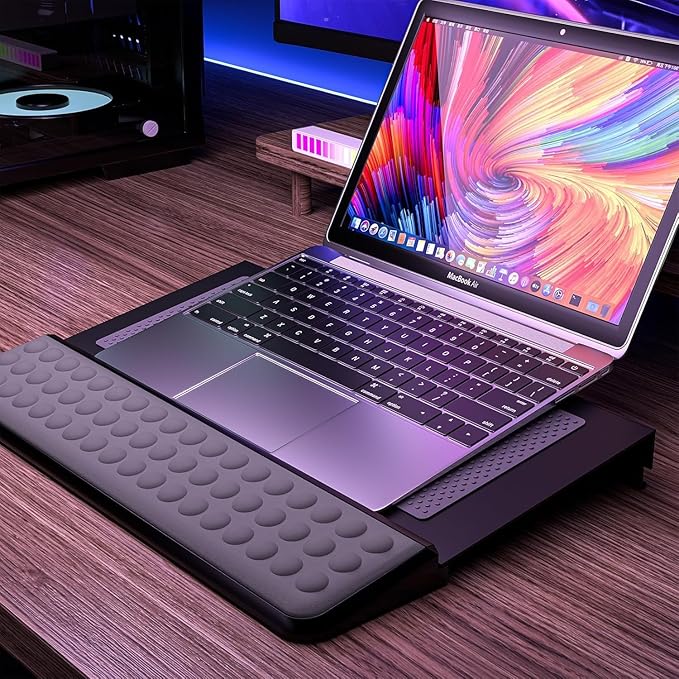 Computer Tilt Keyboard Stand - Acrylic Ergonomic Keyboard Holder for Easy Typing Working, Keyboard Riser with Comfortable Wrist Rest for Keyboard, Office, Home - Fits All Keyboard Sizes