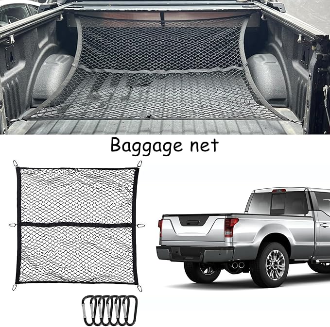 Highly Elastic Cargo Net, Double Layer Mesh Storage CargoNet Truck Elastic Cargo Luggage Storage Mesh Universal Travel Convenient