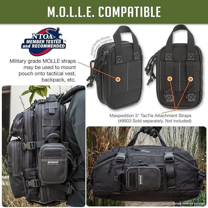 MAXPEDITION Double-Decker Pocket Organizer, Tactical Tool Pouch for Organization, EDC Pouch for Everyday Carry