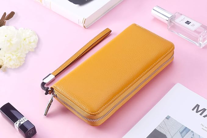 Lavemi Small Compact Women Wallet RFID Blocking Genuine Leather Bifold Purse with ID Windows
