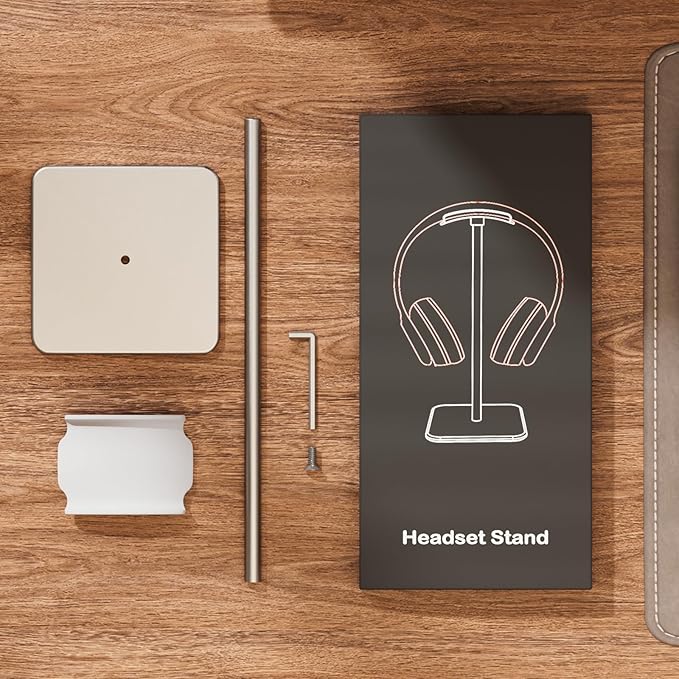 Headphone Stand for Desk - Headset Stand with Aluminum Hanger, Headphone Holder for AirPods Max, Sony, Bose, Beats and More (White)