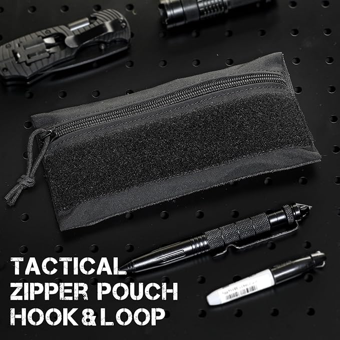 WYNEX Tactical Tool Zipper Pouch, Bag Insert EDC Organizer Utility Admin Storage Pocket Accessories Snack Pouch with Hook Backing for MK3 MK4 Chest Rig