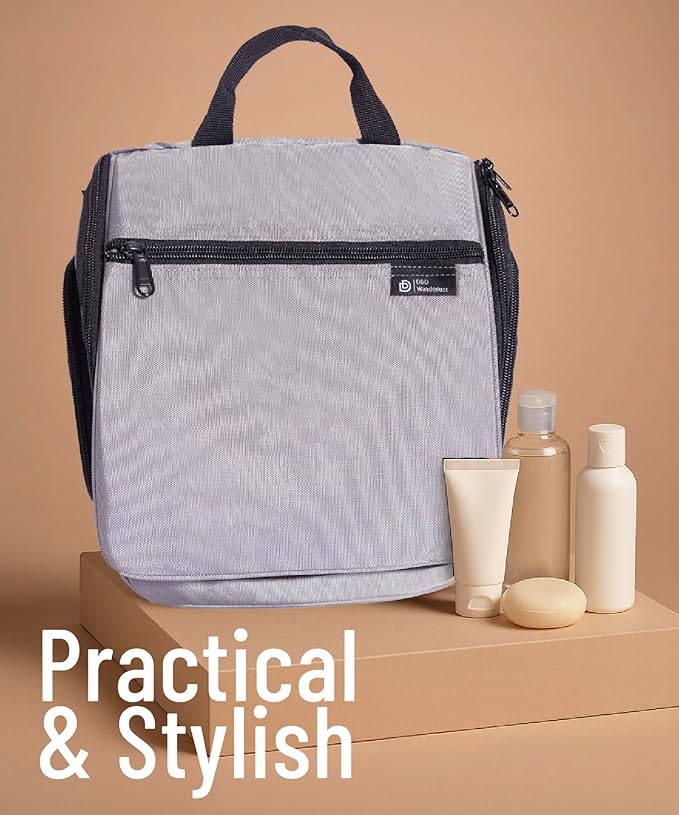 D&D Wanderlust D&D Hanging Travel Toiletry Bag for Men and Women – Cosmetics, Makeup and Toiletries Organizer Kit with 10 Compartments